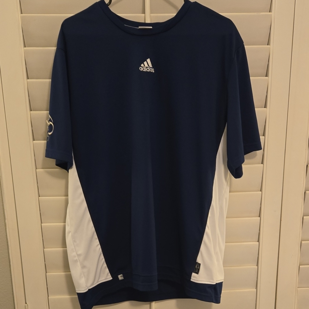 Adidas Blue and White Short Sleeve Tees